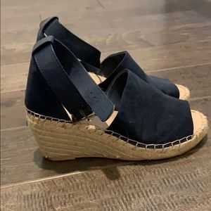 Blue summer wedges